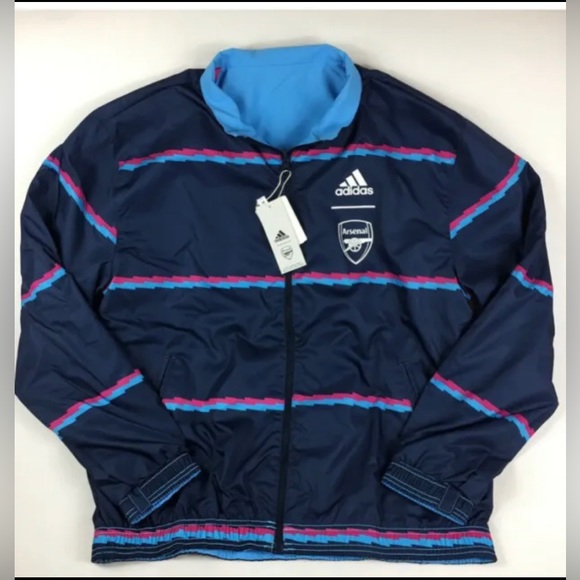Adidas Arsenal FC Soccer 2022/23 Anthem Reversible Jacket  Men’s Large NWT - Picture 13 of 16